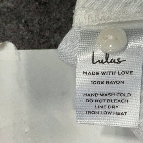 Lulus Ivory Rayon Button-Down Blouse – Size S - Picture 6 of 6